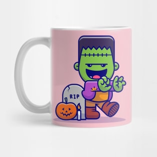 Cute Frankenstein Walking Cartoon Mug